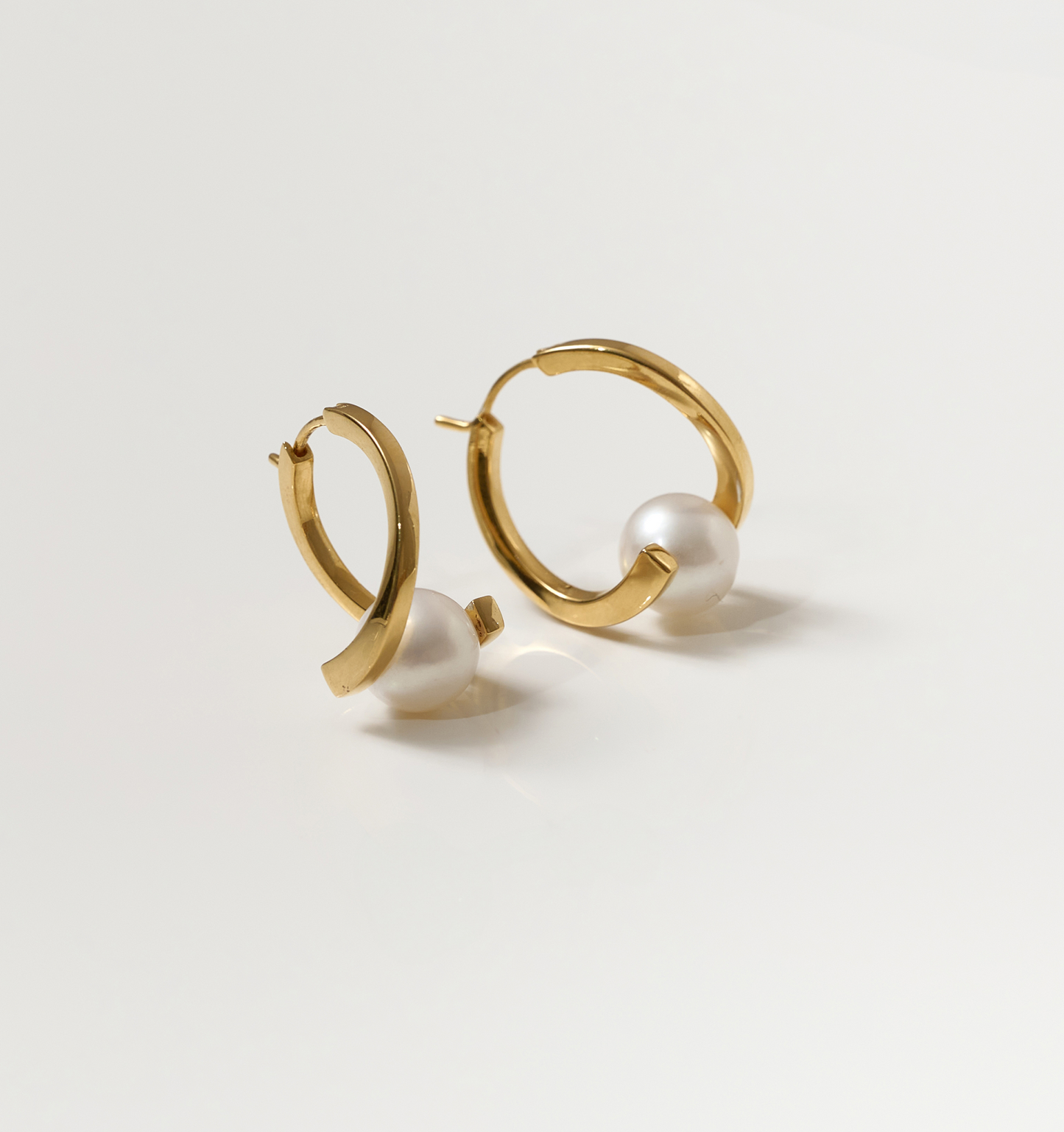 Sharvani Earrings gold hoops with pearl accents elegant delicate jewelry