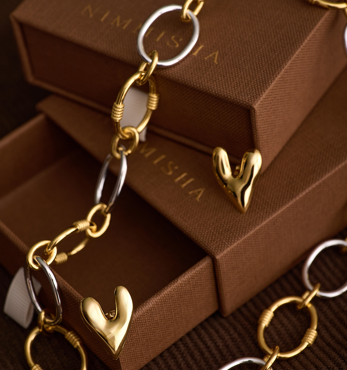 Avara Earrings gold-toned silver heart-shaped sculptural design with organic finish