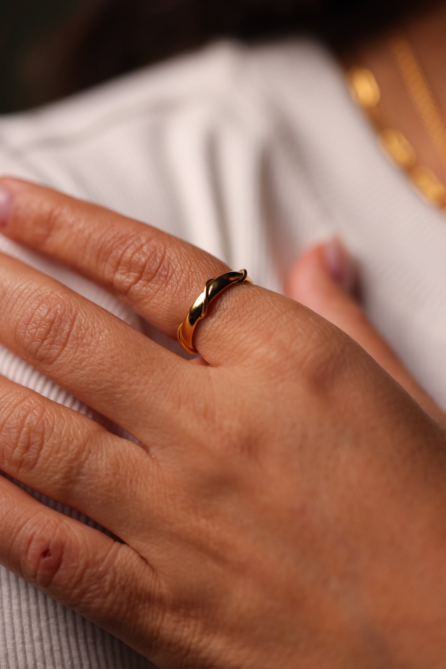 Kriti Ring with organically textured uneven band showcasing raw and tactile design
