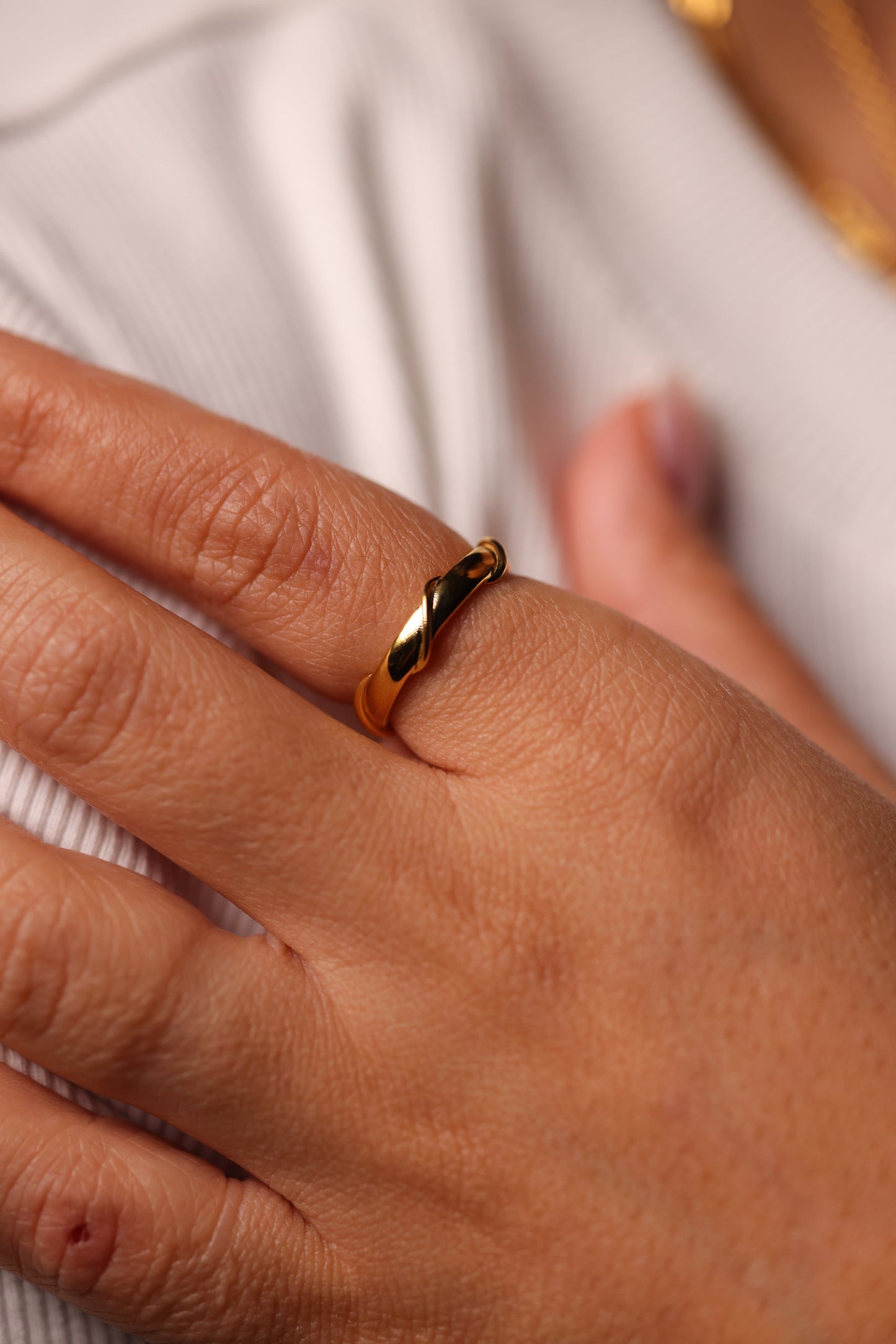 Kriti Ring with organically textured, uneven band showcasing raw and tactile design.