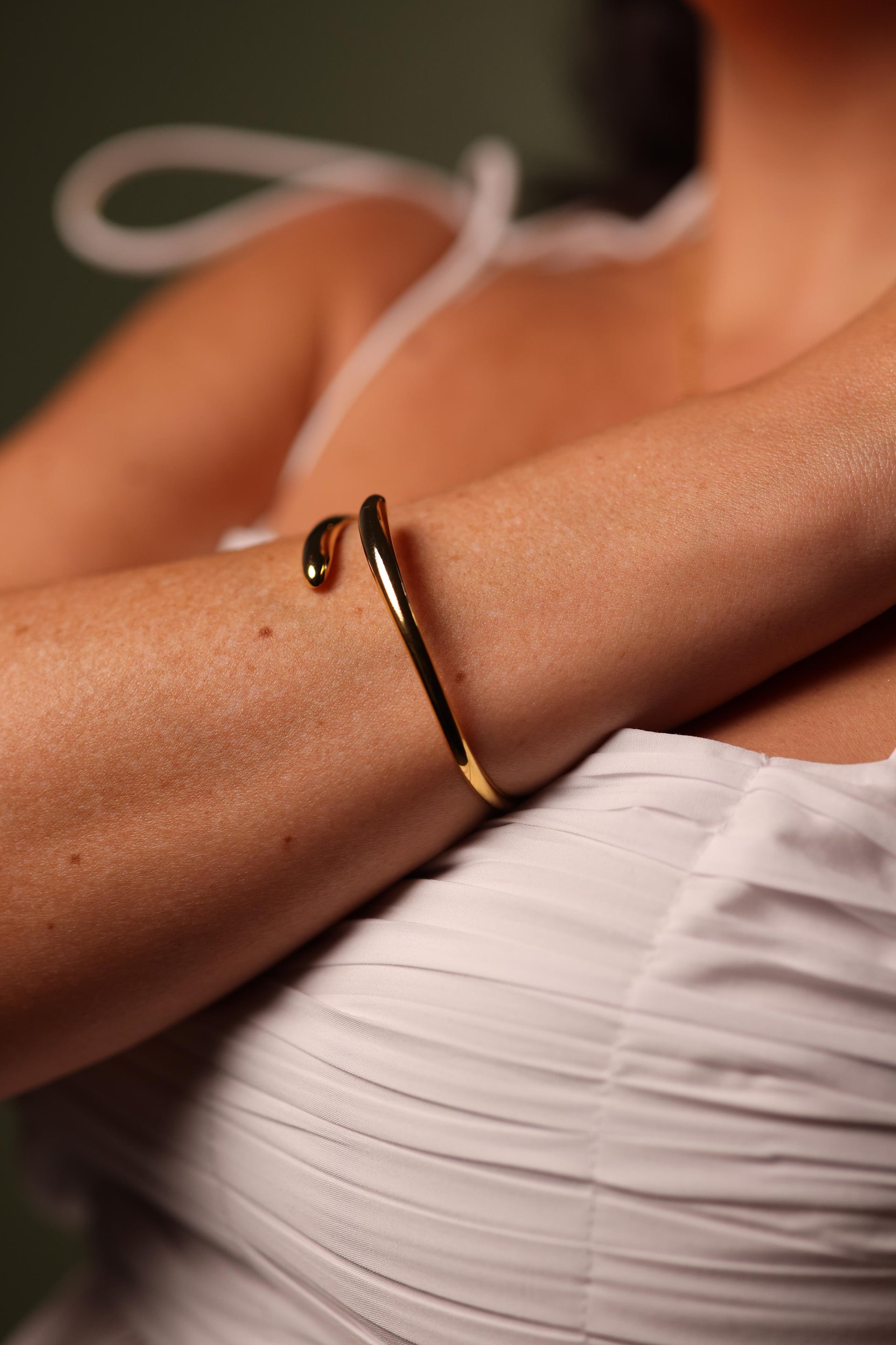 Avart Cuff sculptural open-ended spiral wrist bracelet with fluid motion and Indian design influence