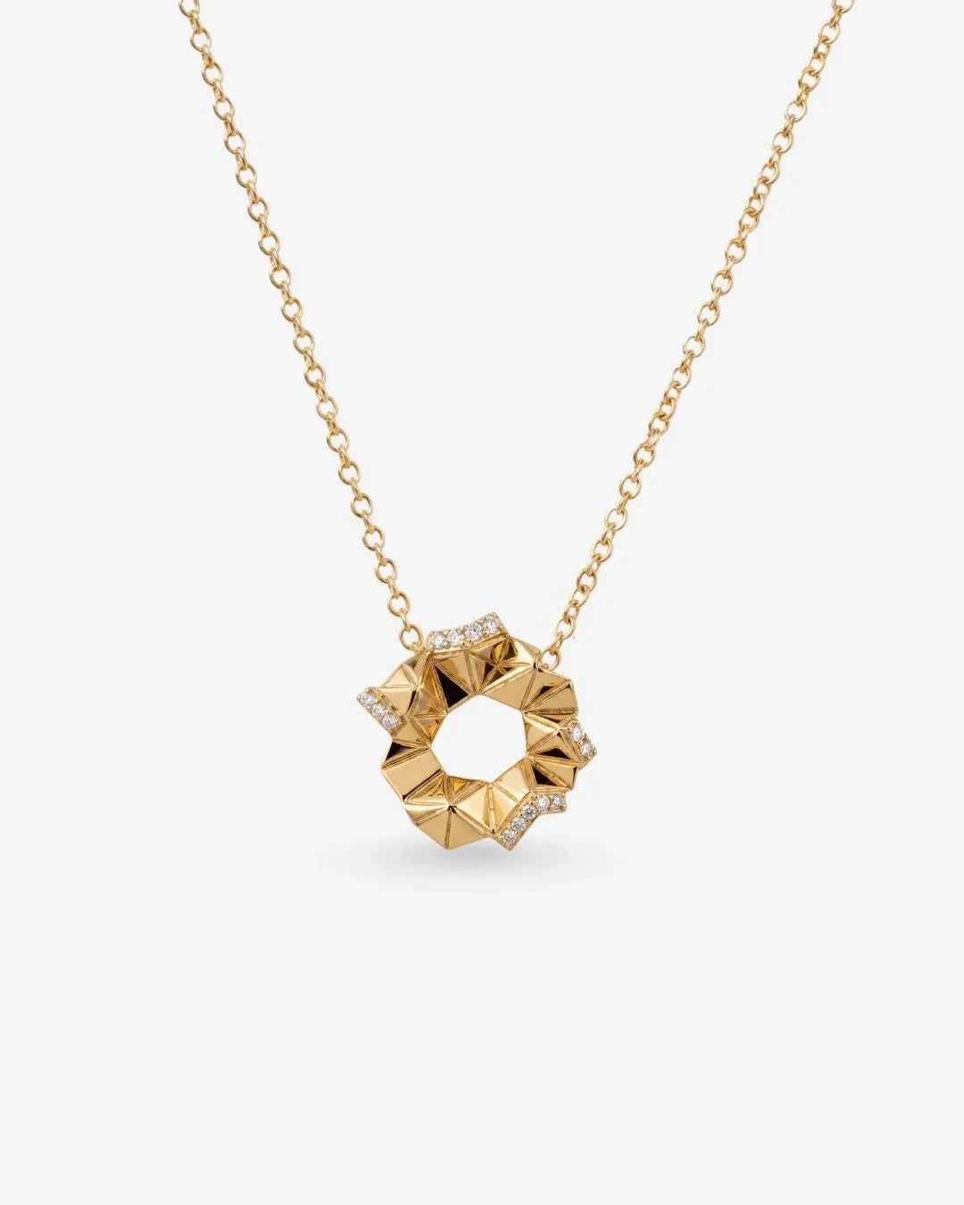 Arpan Necklace with geometric sacred floral pattern symbolizing devotion