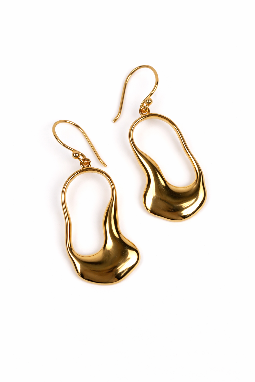 Adhara Earring gold open oval with fluid silhouette and modern understated design