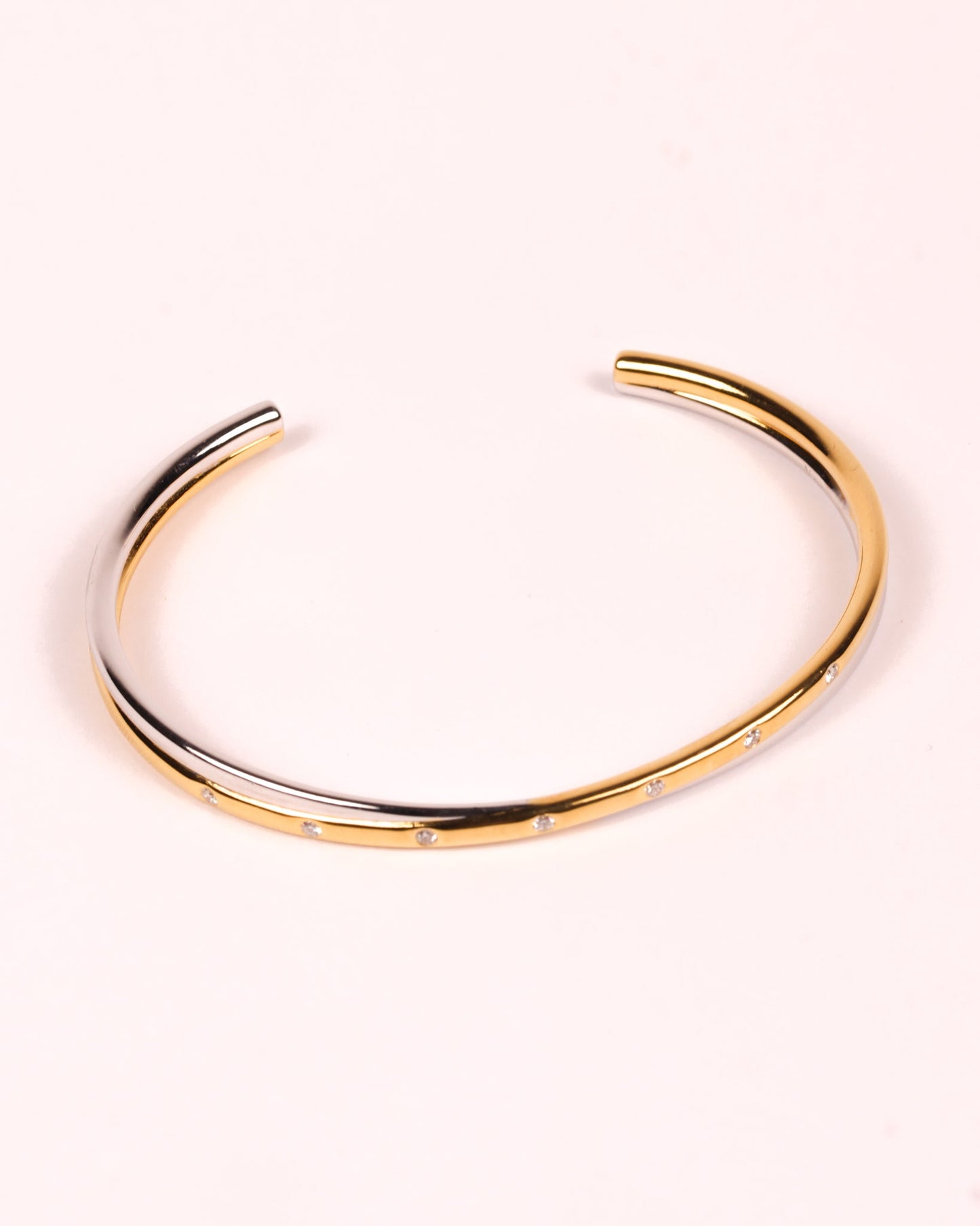 Ansa Cuff open sculptural cuff with lab-grown diamonds and architectural design