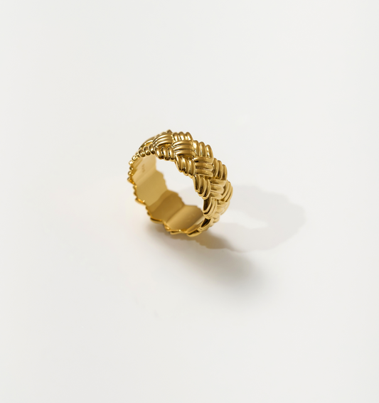 Kaari Ring gold woven artisan craftsmanship design band