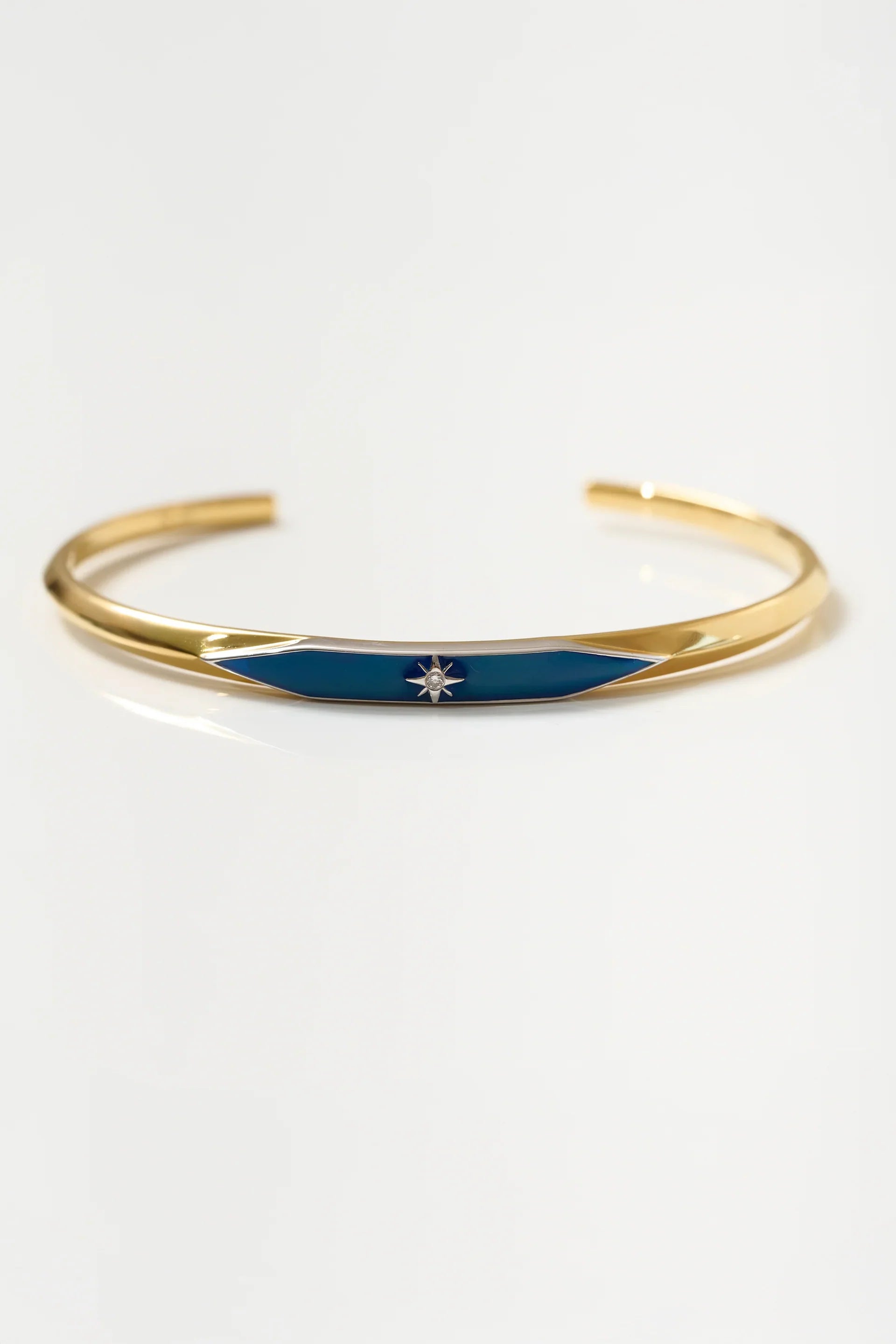 Naksha Cuff 18K gold vermeil sterling silver with enamel and lab-grown diamond
