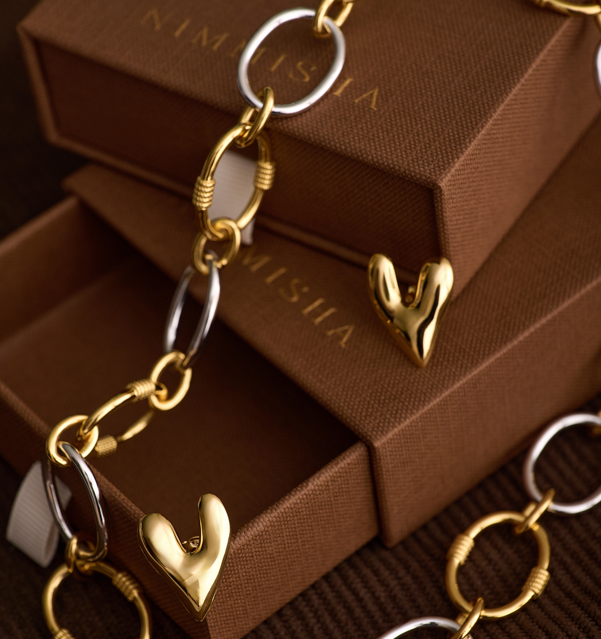 Avara Earrings gold-toned silver heart-shaped sculptural design with organic finish