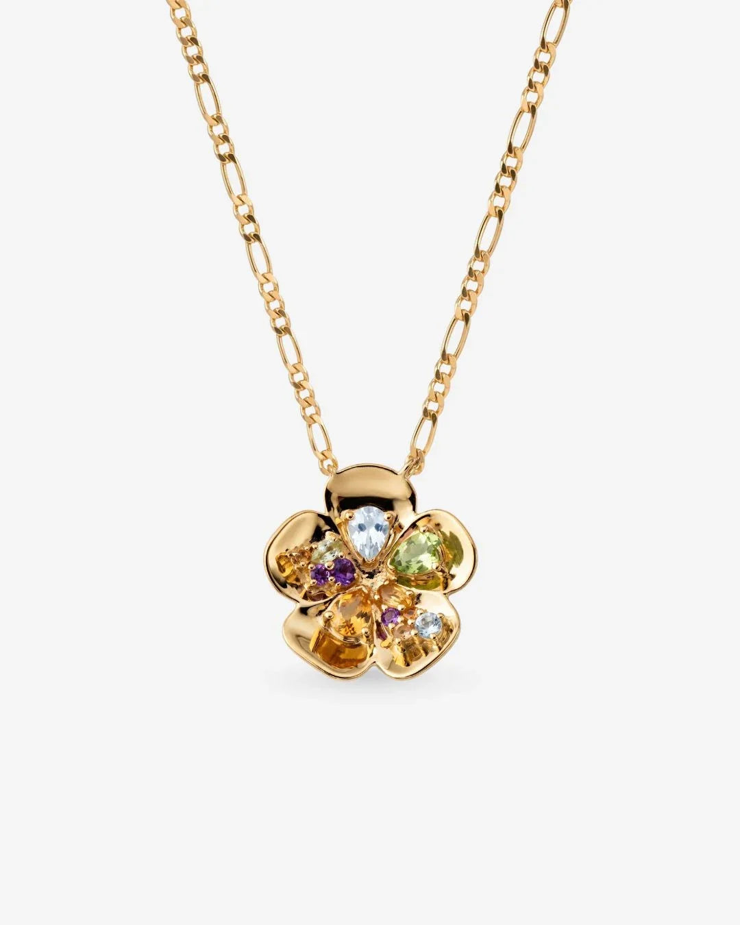 Gold Sonchampak Necklace featuring sacred five-petalled champak flower design
