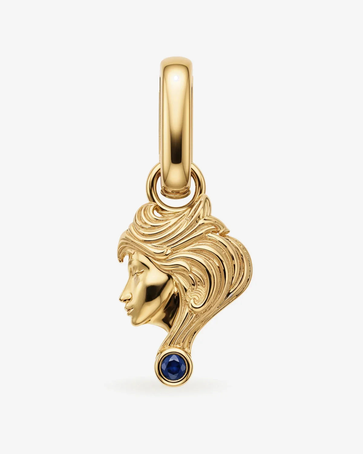 Virgo Kanya zodiac symbol with natural blue sapphire representing precision and devotion under Mercury rule