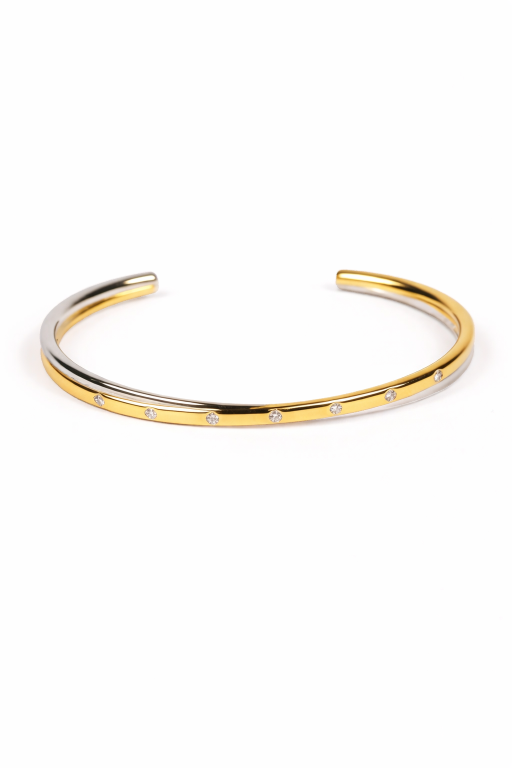Ansa Cuff open sculptural bracelet with lab-grown diamonds and clean architectural lines
