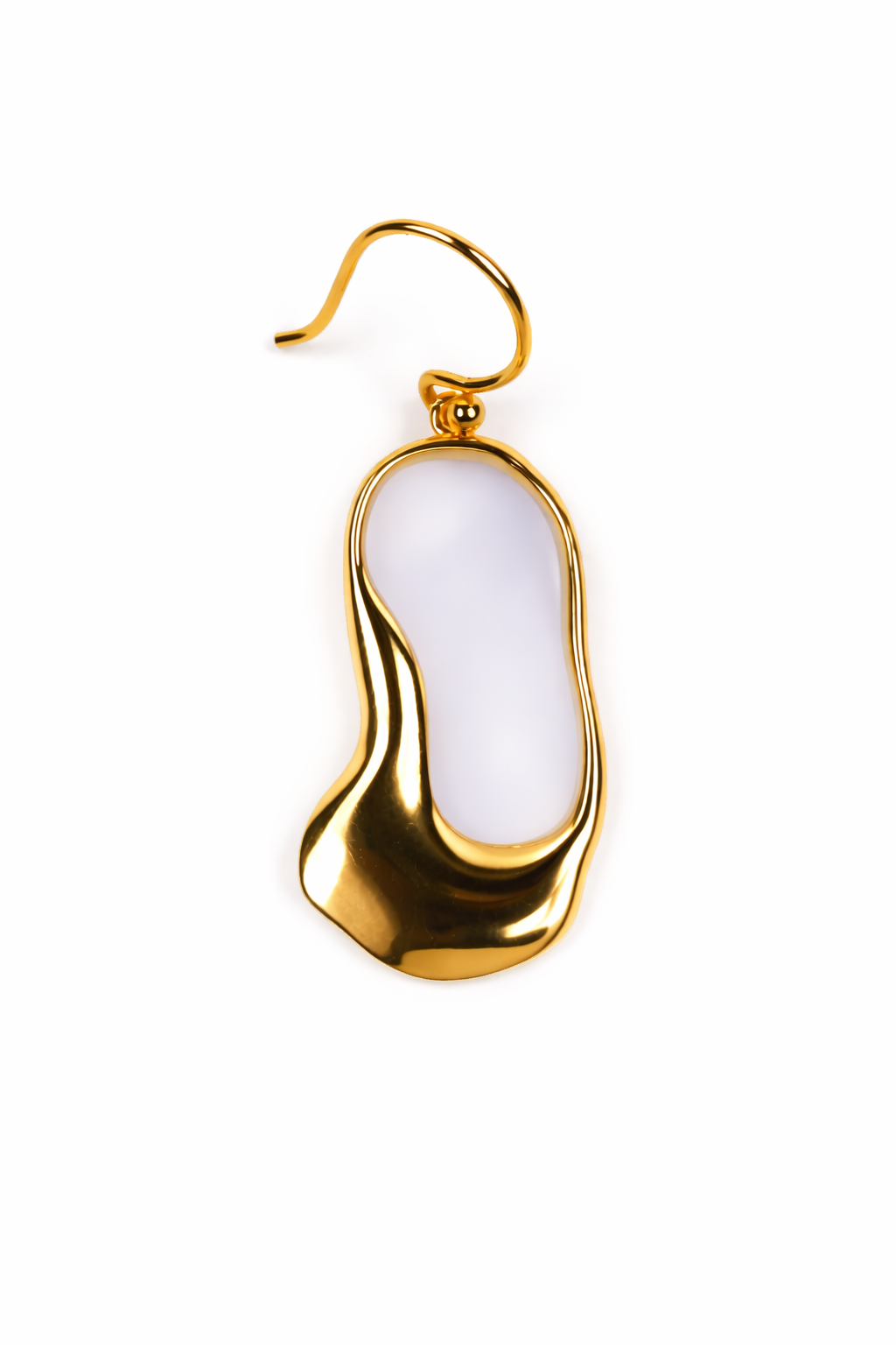 Adhara Earring gold open oval with fluid silhouette and modern understated design