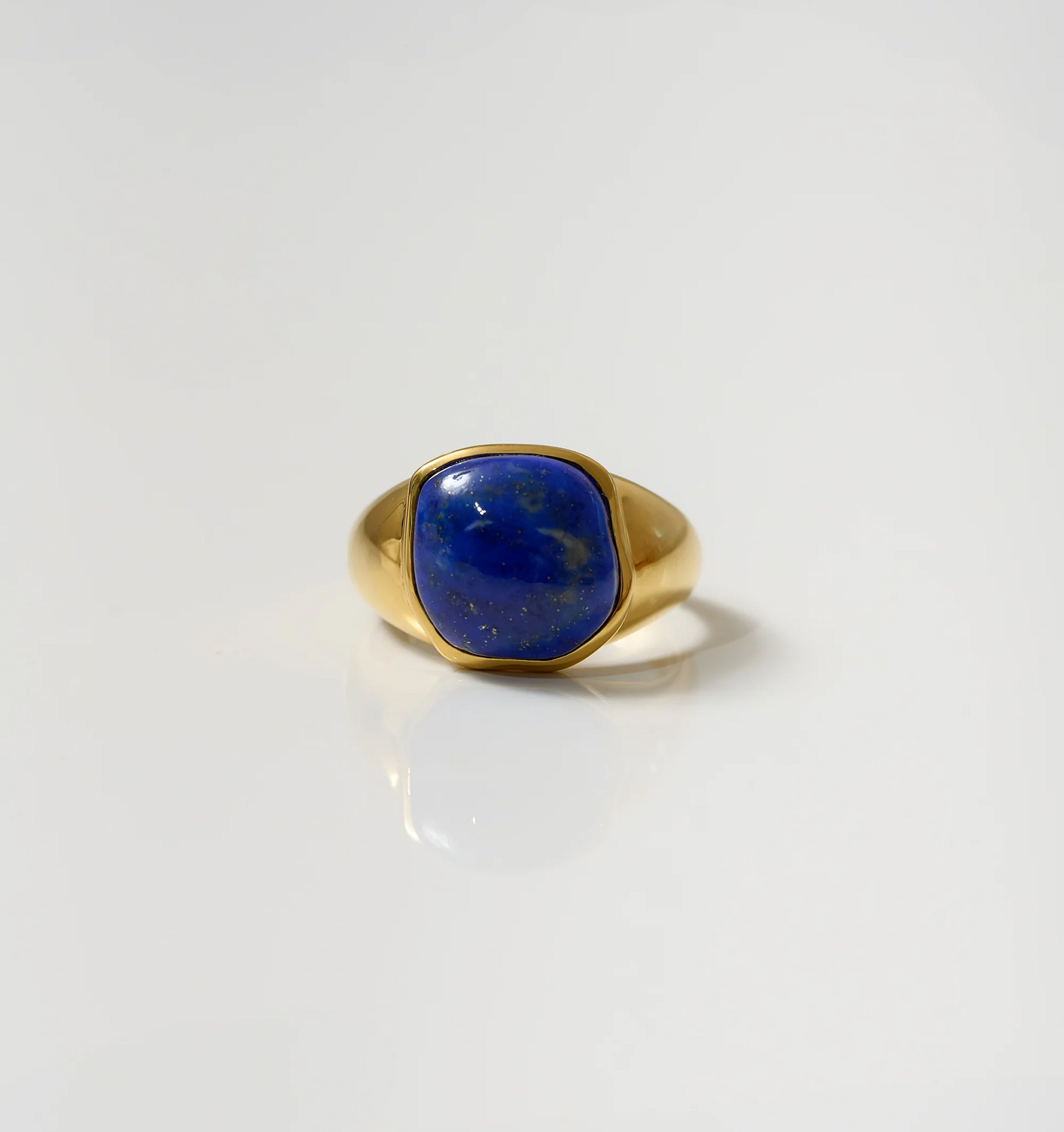 Neelaya Ring with bold lapis stone set in gold band symbolizing introspection and inner truth