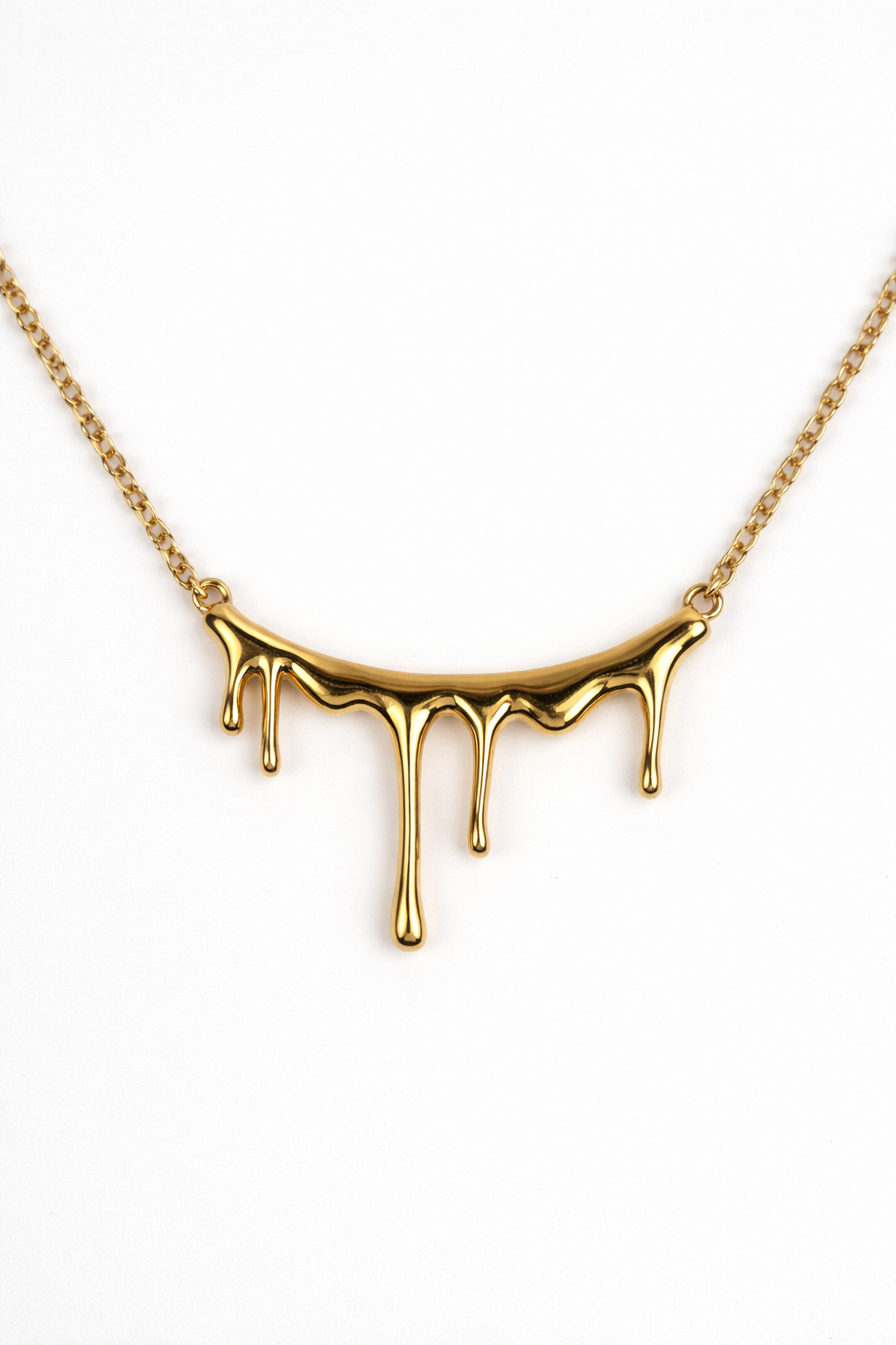 Jharna Necklace with curved neckline and flowing suspended drops creating a graceful cascade effect