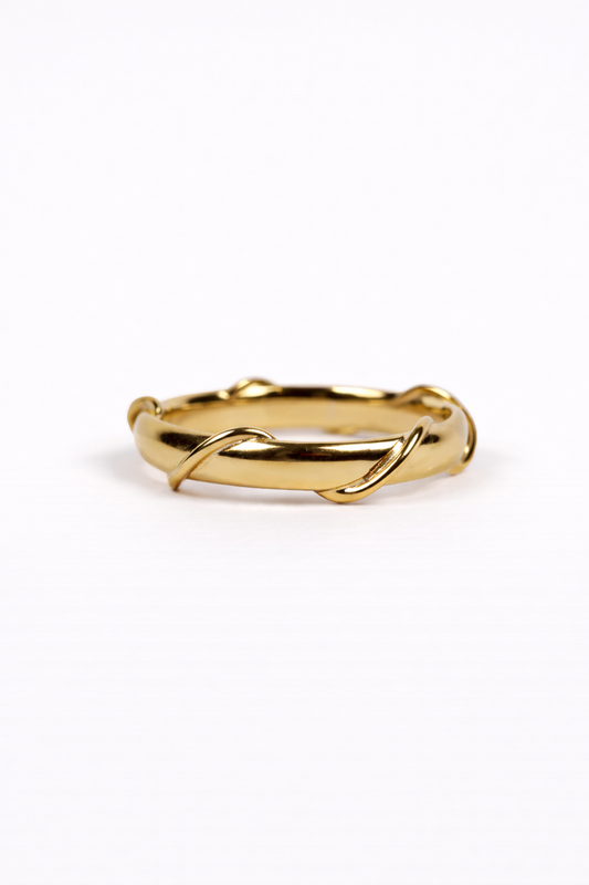 Kriti Ring with organically textured uneven band and raw tactile design